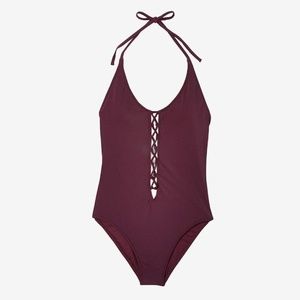 EXPRESS |  Lace-Up One-Piece Swimsuit